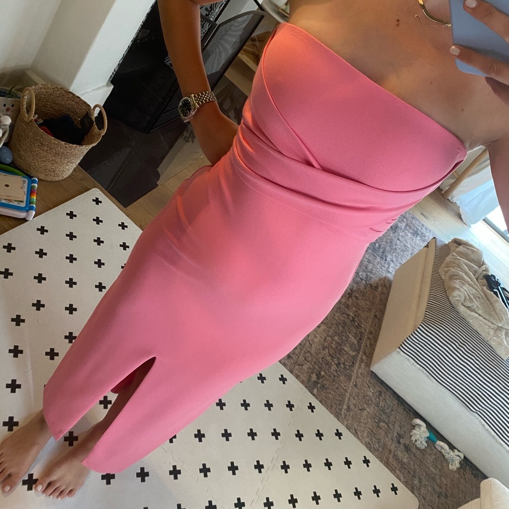 PINK STRAPLESS LULUS DRESS - WORN ONCE